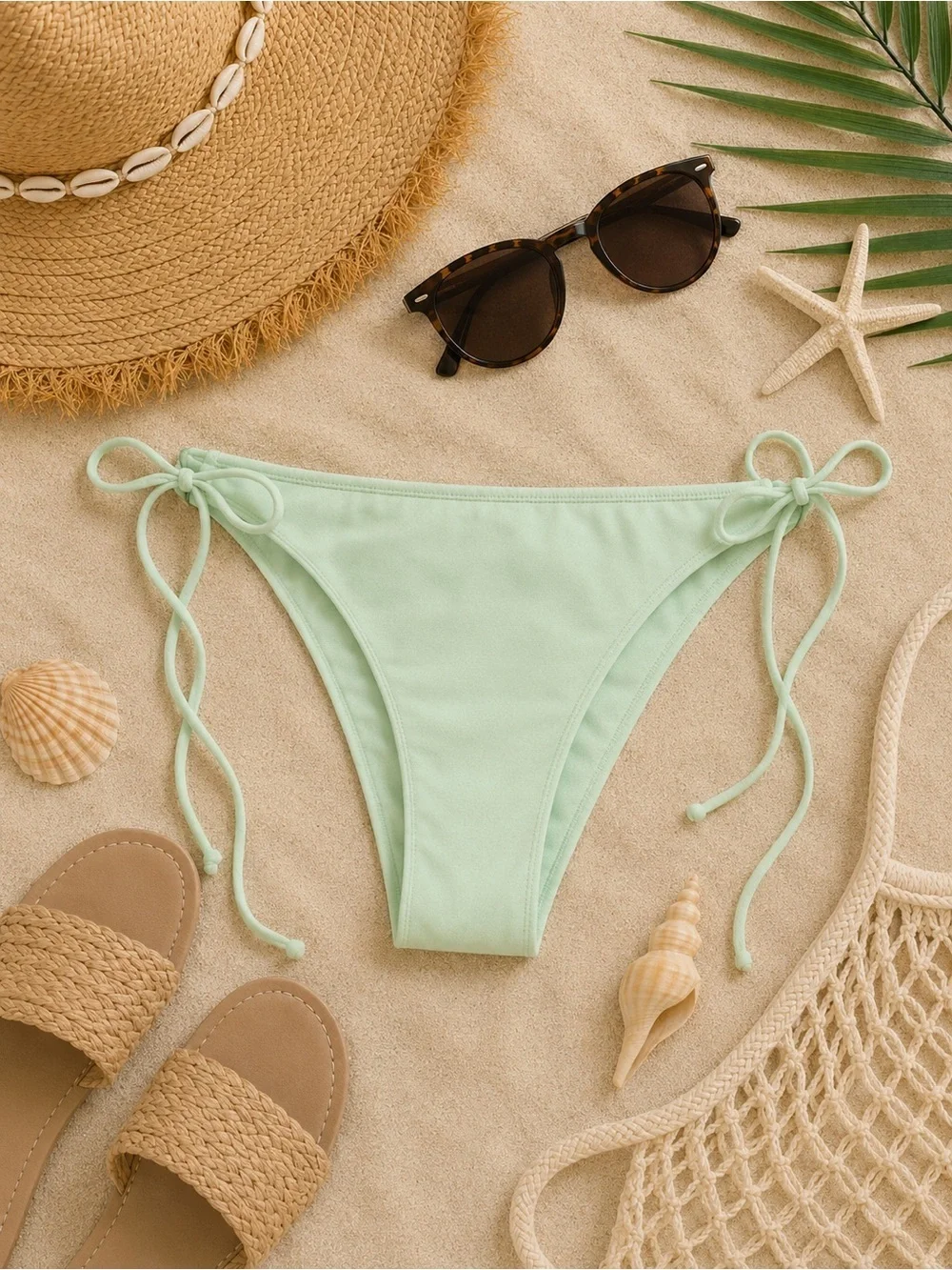 NWT Tavik Extra-High Leg Extra-Cheeky Bikini Bottom Sea Foam Green Size X-Small